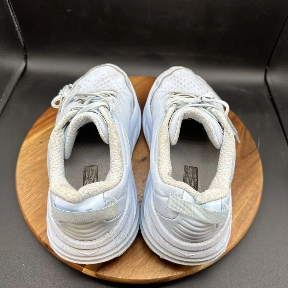 Hoka One One Bondi SR Womens Size 9 Shoes Slip Resistant Soft Toe Blue Leather